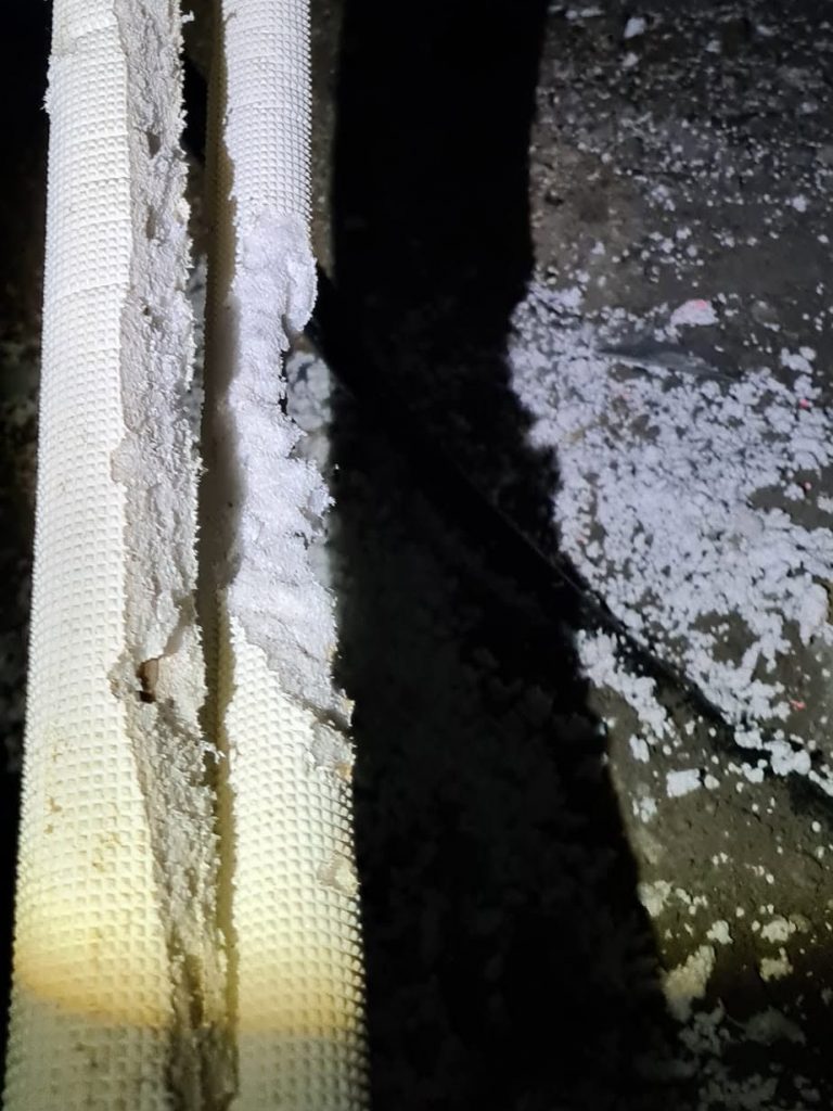 Dégâts provoqués par des rats sur des gaines